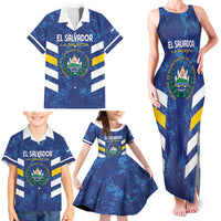 Custom El Salvador Football Family Matching Tank Maxi Dress and Hawaiian Shirt La Selecta Go Champions
