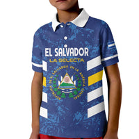 Custom El Salvador Football Kid Polo Shirt La Selecta Go Champions