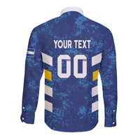 Custom El Salvador Football Long Sleeve Button Shirt La Selecta Go Champions