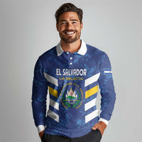 Custom El Salvador Football Long Sleeve Polo Shirt La Selecta Go Champions