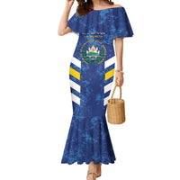 Custom El Salvador Football Mermaid Dress La Selecta Go Champions