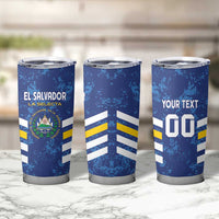Custom El Salvador Football Tumbler Cup La Selecta Go Champions