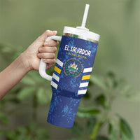 Custom El Salvador Football Tumbler With Handle La Selecta Go Champions