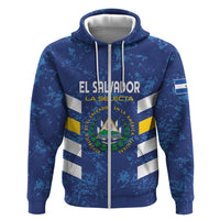 Custom El Salvador Football Zip Hoodie La Selecta Go Champions
