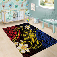 Philippines Spirit Tribal Sun Plumeria Area Rug Red And Blue Polynesian Pattern