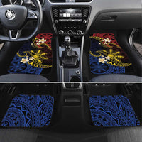 Philippines Spirit Tribal Sun Plumeria Car Mats Red And Blue Polynesian Pattern