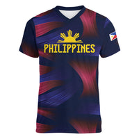 Custom Philippines 2026 Football Women V-Neck T-Shirt Laban Pilipinas