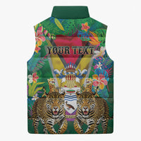 Personalized Guyana 60th Independence Day Sleeveless Puffer Jacket Diamond Jubilee