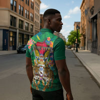 Personalized Guyana 60th Independence Day Zipper Polo Shirt Diamond Jubilee