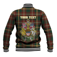 Custom Canada Baseball Jacket Canadian Coat Of Arms Mix Maple Leaf Tartan - Wonder Print Shop