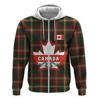Custom Canada Hoodie Canadian Coat Of Arms Mix Maple Leaf Tartan - Wonder Print Shop