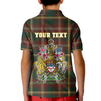 Custom Canada Kid Polo Shirt Canadian Coat Of Arms Mix Maple Leaf Tartan - Wonder Print Shop