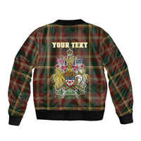 Custom Canada Sleeve Zip Bomber Jacket Canadian Coat Of Arms Mix Maple Leaf Tartan - Wonder Print Shop