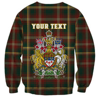 Custom Canada Sweatshirt Canadian Coat Of Arms Mix Maple Leaf Tartan - Wonder Print Shop