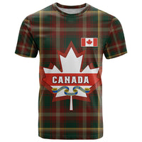 Custom Canada T Shirt Canadian Coat Of Arms Mix Maple Leaf Tartan - Wonder Print Shop