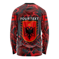 Personalised Albania Long Sleeve Shirt Albanian Golden Eagle Sport Version LT01