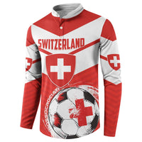 Custom Switzerland 2024 Football Button Sweatshirt Rossocrociati Go Champions - Wonder Print Shop