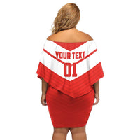 Custom Switzerland 2024 Football Family Matching Off Shoulder Short Dress and Hawaiian Shirt Rossocrociati Go Champions - Wonder Print Shop