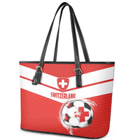 Switzerland 2024 Football Leather Tote Bag Rossocrociati Go Champions - Wonder Print Shop