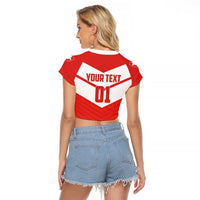 Custom Switzerland 2024 Football Raglan Cropped T Shirt Rossocrociati Go Champions - Wonder Print Shop