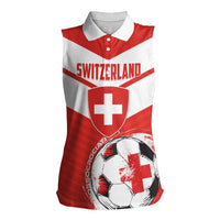 Custom Switzerland 2024 Football Women Sleeveless Polo Shirt Rossocrociati Go Champions - Wonder Print Shop