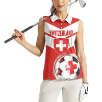 Custom Switzerland 2024 Football Women Sleeveless Polo Shirt Rossocrociati Go Champions - Wonder Print Shop
