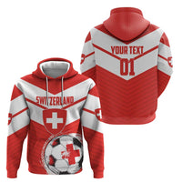 Custom Switzerland 2024 Football Zip Hoodie Rossocrociati Go Champions - Wonder Print Shop