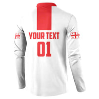 Custom Georgia 2024 Football Button Sweatshirt Come On Sakartvelo - Wonder Print Shop