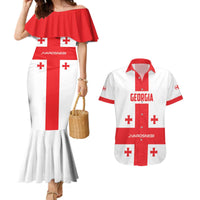 Custom Georgia 2024 Football Couples Matching Mermaid Dress and Hawaiian Shirt Come On Sakartvelo - Wonder Print Shop