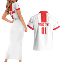 Custom Georgia 2024 Football Couples Matching Short Sleeve Bodycon Dress and Hawaiian Shirt Come On Sakartvelo - Wonder Print Shop