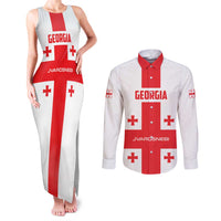 Custom Georgia 2024 Football Couples Matching Tank Maxi Dress and Long Sleeve Button Shirt Come On Sakartvelo - Wonder Print Shop