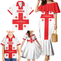 Custom Georgia 2024 Football Family Matching Mermaid Dress and Hawaiian Shirt Come On Sakartvelo - Wonder Print Shop