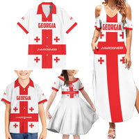 Custom Georgia 2024 Football Family Matching Summer Maxi Dress and Hawaiian Shirt Come On Sakartvelo - Wonder Print Shop