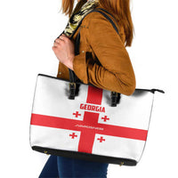 Georgia 2024 Football Leather Tote Bag Come On Sakartvelo - Wonder Print Shop