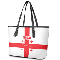 Georgia 2024 Football Leather Tote Bag Come On Sakartvelo - Wonder Print Shop