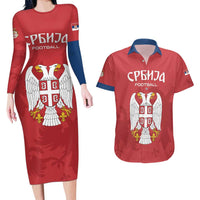 Custom Serbia 2024 Football Couples Matching Long Sleeve Bodycon Dress and Hawaiian Shirt Srbija Go Champions - Wonder Print Shop
