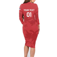 Custom Serbia 2024 Football Family Matching Long Sleeve Bodycon Dress and Hawaiian Shirt Srbija Go Champions - Wonder Print Shop