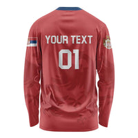 Custom Serbia 2024 Football Long Sleeve Shirt Srbija Go Champions - Wonder Print Shop