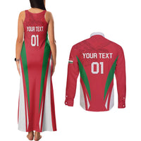 Custom Hungary 2024 Football Couples Matching Tank Maxi Dress and Long Sleeve Button Shirt Hajra Magyarok - Wonder Print Shop