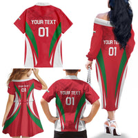 Custom Hungary 2024 Football Family Matching Off The Shoulder Long Sleeve Dress and Hawaiian Shirt Hajra Magyarok - Wonder Print Shop