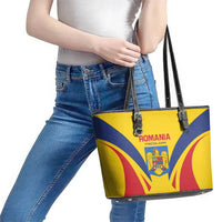 Romania 2024 Football Leather Tote Bag Come On Tricolorii - Wonder Print Shop