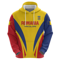 Custom Romania 2024 Football Zip Hoodie Come On Tricolorii - Wonder Print Shop
