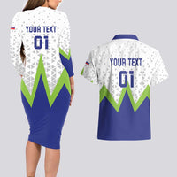 Custom Slovenia 2024 Football Couples Matching Long Sleeve Bodycon Dress and Hawaiian Shirt Slovenija Go Champions - Wonder Print Shop