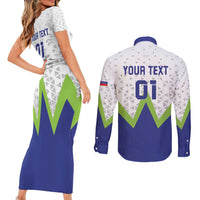 Custom Slovenia 2024 Football Couples Matching Short Sleeve Bodycon Dress and Long Sleeve Button Shirt Slovenija Go Champions - Wonder Print Shop