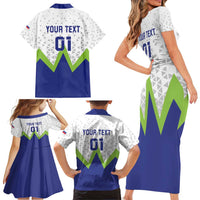 Custom Slovenia 2024 Football Family Matching Short Sleeve Bodycon Dress and Hawaiian Shirt Slovenija Go Champions - Wonder Print Shop