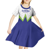 Custom Slovenia 2024 Football Kid Short Sleeve Dress Slovenija Go Champions - Wonder Print Shop