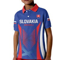 Custom Slovakia 2024 Football Kid Polo Shirt Slovenska Sokoli - Wonder Print Shop