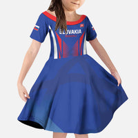 Custom Slovakia 2024 Football Kid Short Sleeve Dress Slovenska Sokoli - Wonder Print Shop