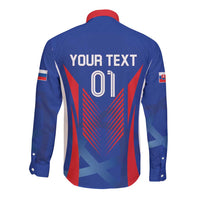 Custom Slovakia 2024 Football Long Sleeve Button Shirt Slovenska Sokoli - Wonder Print Shop