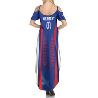 Custom Slovakia 2024 Football Summer Maxi Dress Slovenska Sokoli - Wonder Print Shop